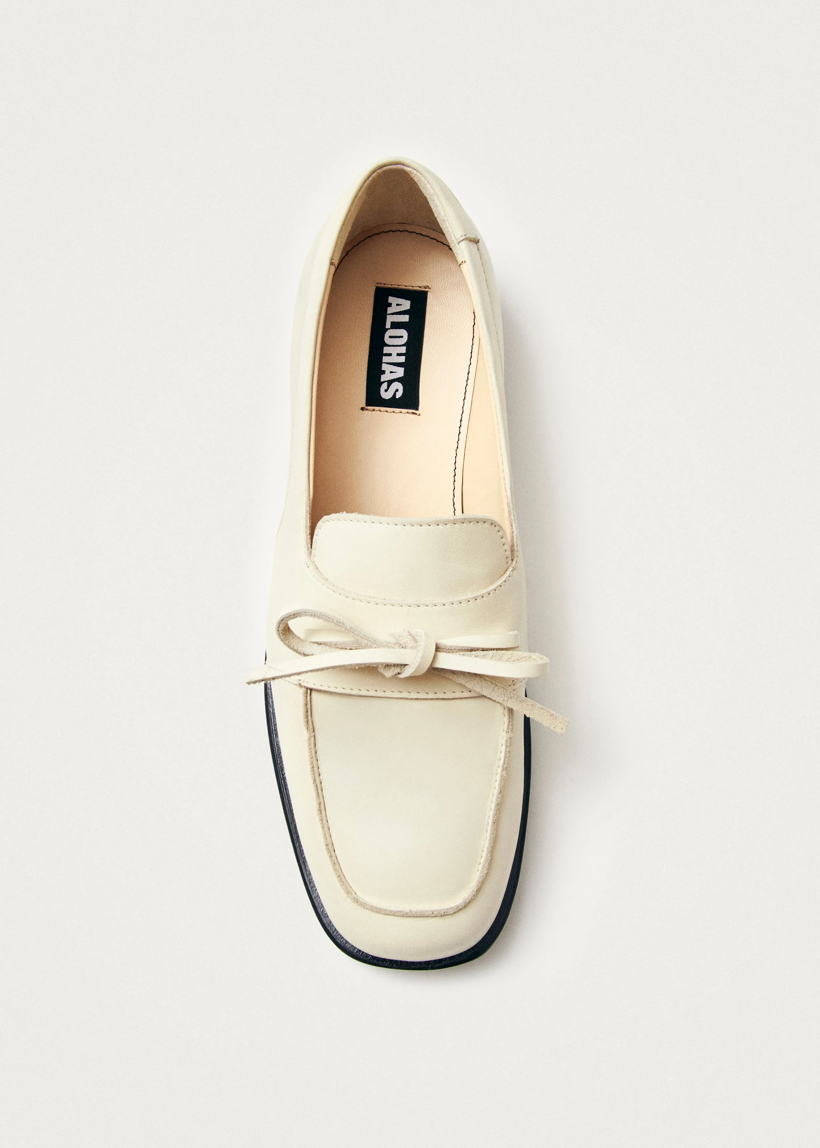 Amour Cream Leather Loafers