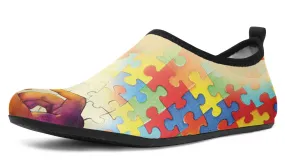 Artistic Autism Awareness Aqua Barefoot Shoes