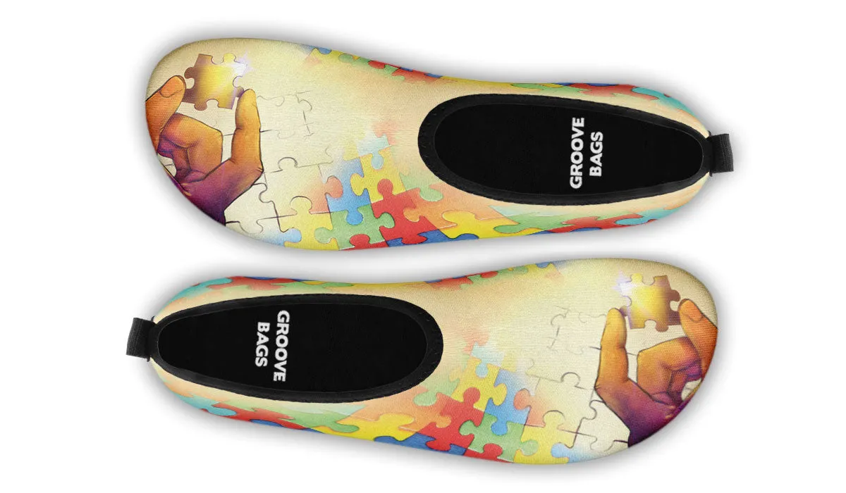 Artistic Autism Awareness Aqua Barefoot Shoes