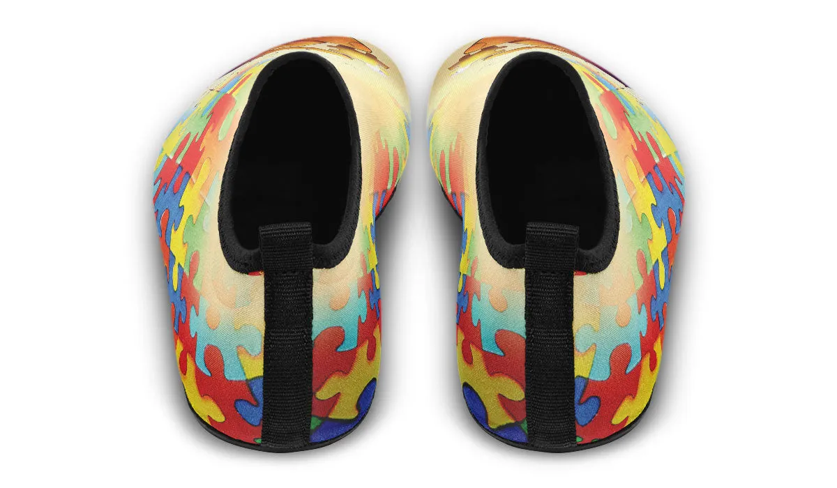 Artistic Autism Awareness Aqua Barefoot Shoes