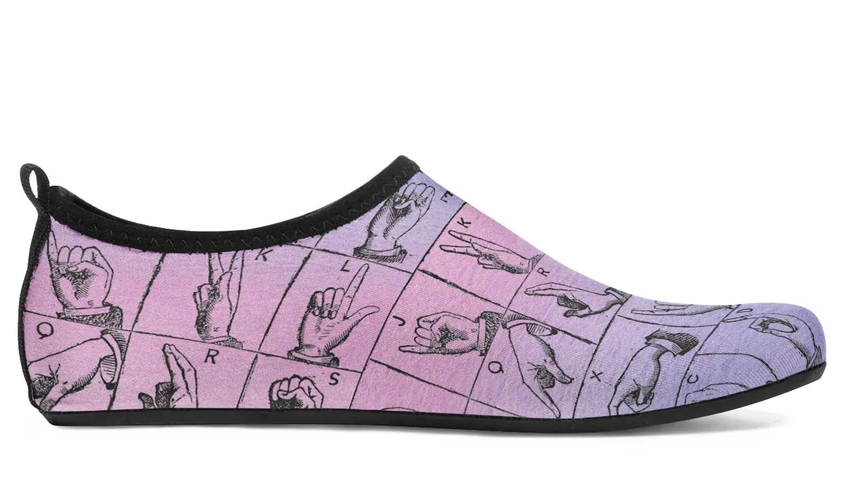 ASL Watercolor Aqua Barefoot Shoes