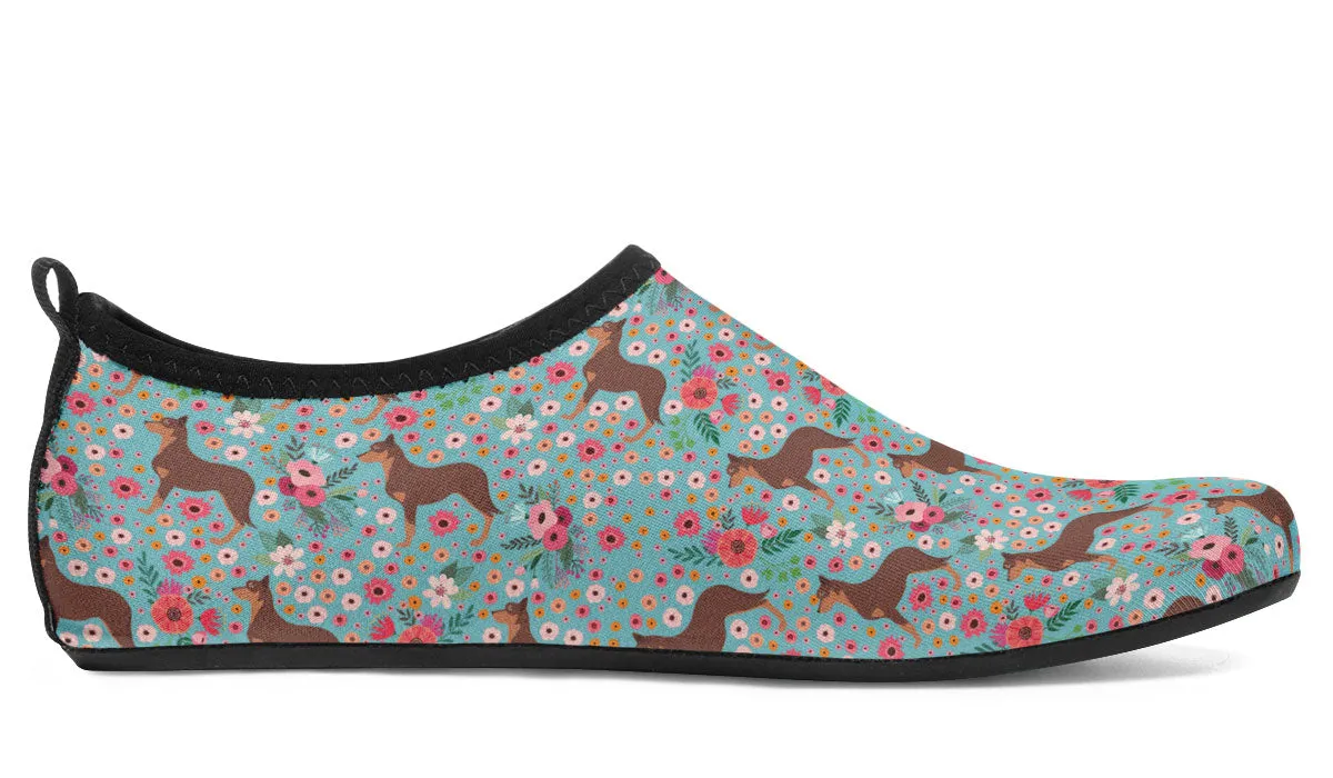 Australian Kelpie Flower Aqua Barefoot Shoes