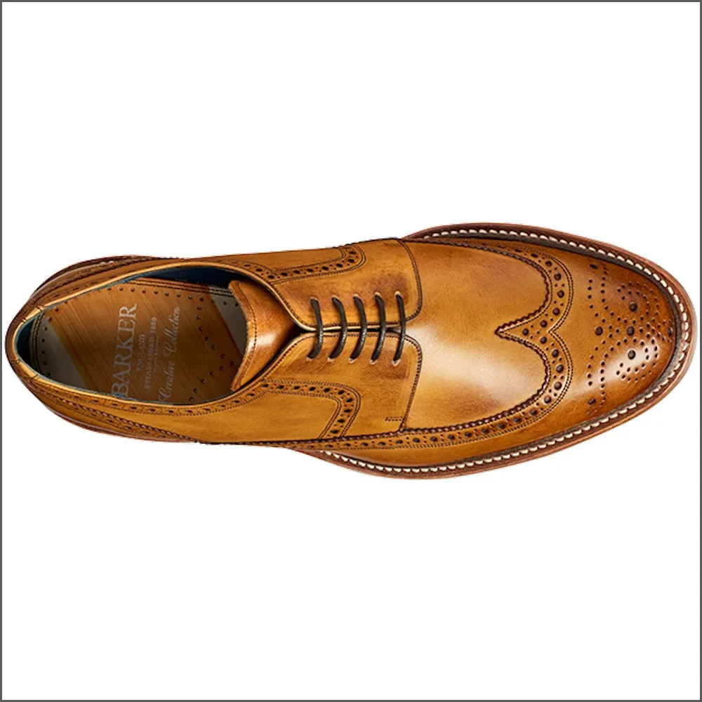 Barker Bailey Cedar Hand Painted Derby Wingtip Brogue=