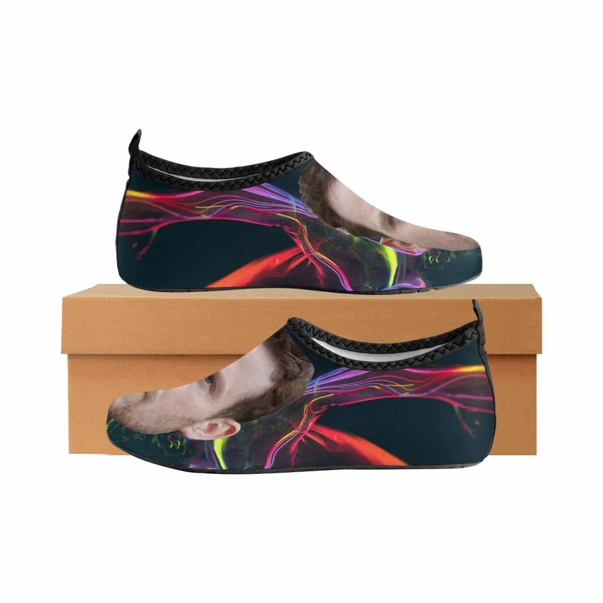 Custom Face Color Ripple Men's Barefoot Slip-on for sport Quick-Dry Aqua Shoes