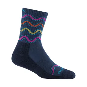 Darn Tough Vermont Women's Wandering Stripe Micro Crew Lightweight Hiking Sock - Eclipse