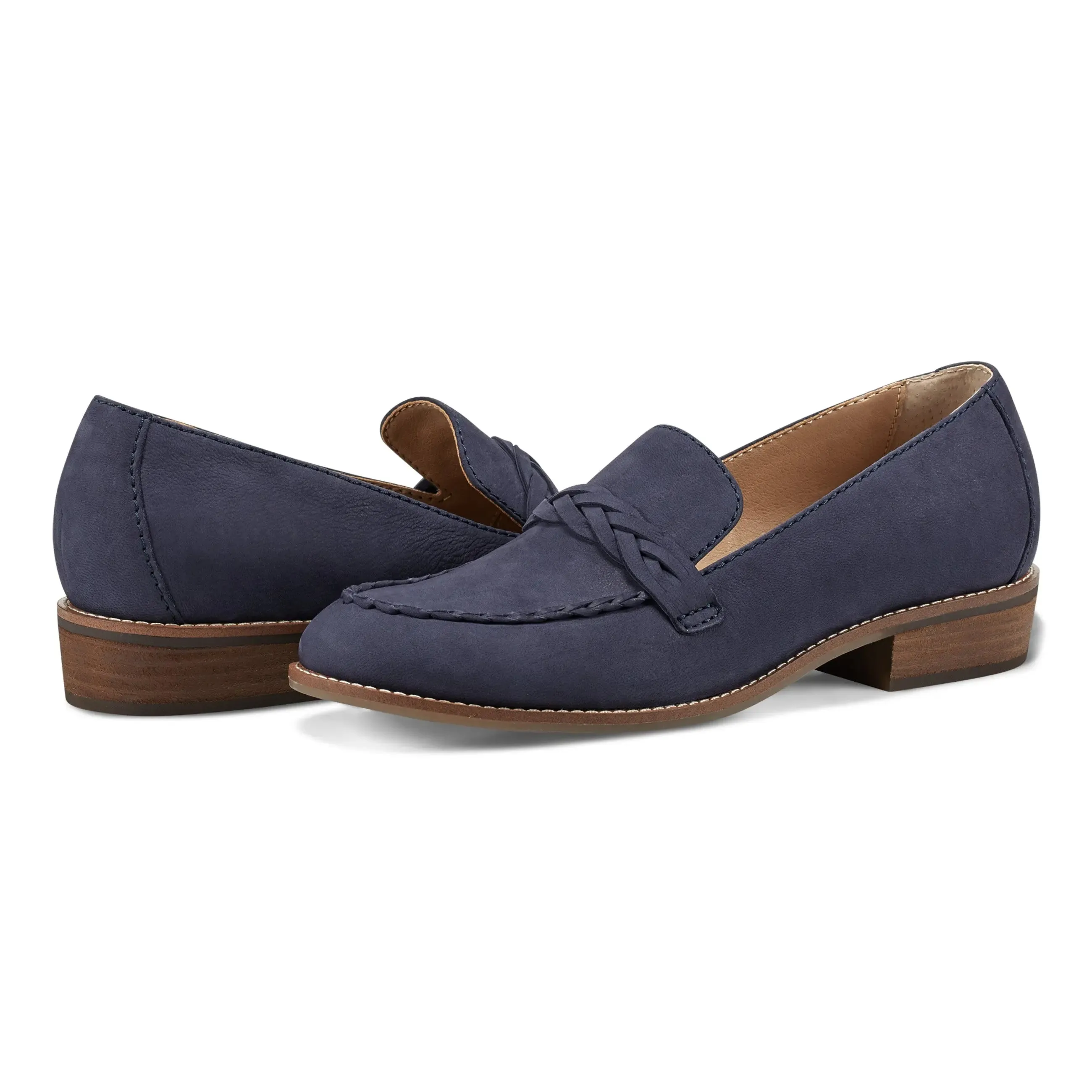 Edie Stacked Heel Casual Slip-on Loafers