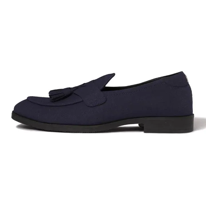 El Moho - Navy Blue Suede Tassel Slip-On