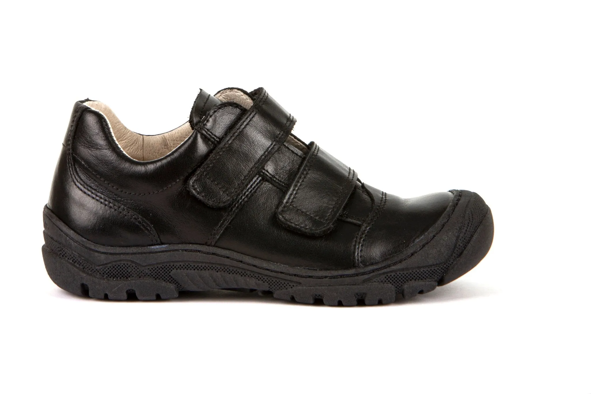 Froddo: Leo Velcro School Shoes - Black Leather