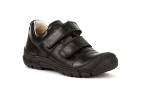 Froddo: Leo Velcro School Shoes - Black Leather