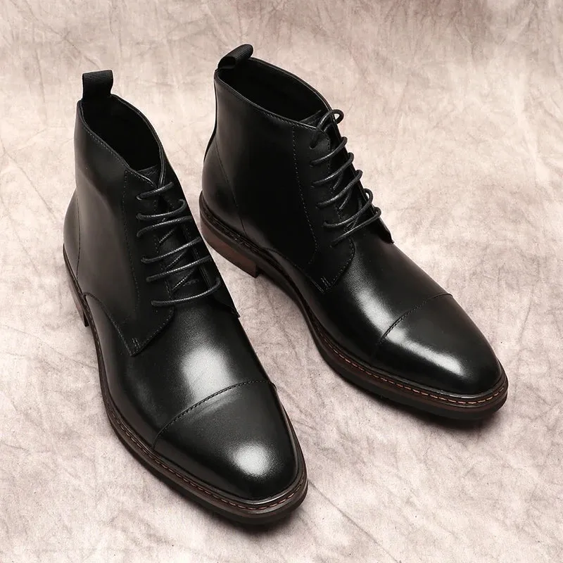 Funki Buys | Boots | Men's Oxford Genuine Leather Dress Boots