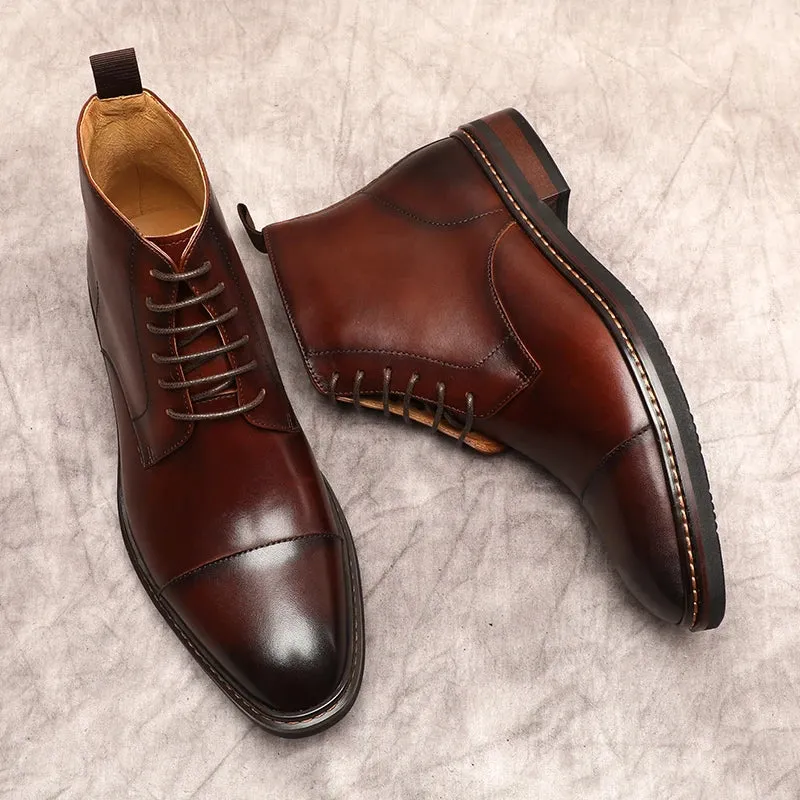 Funki Buys | Boots | Men's Oxford Genuine Leather Dress Boots