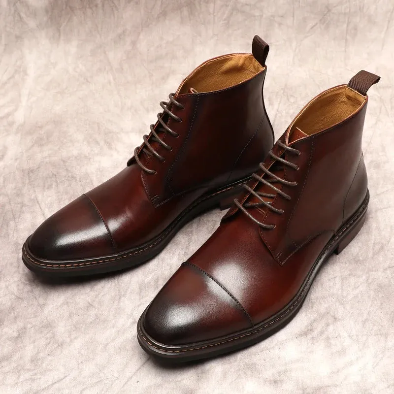 Funki Buys | Boots | Men's Oxford Genuine Leather Dress Boots