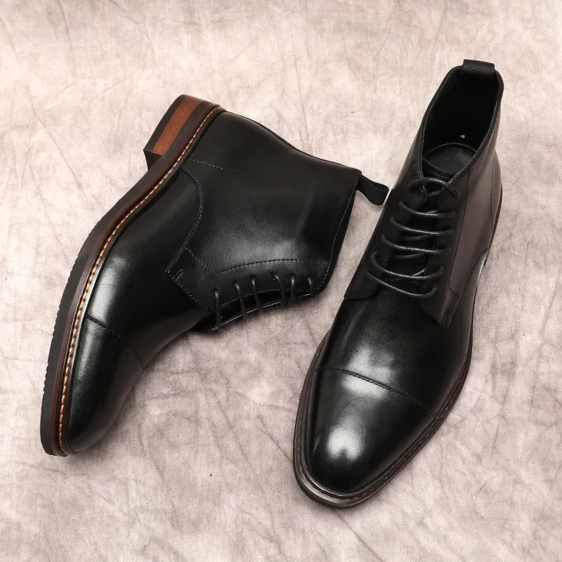 Funki Buys | Boots | Men's Oxford Genuine Leather Dress Boots