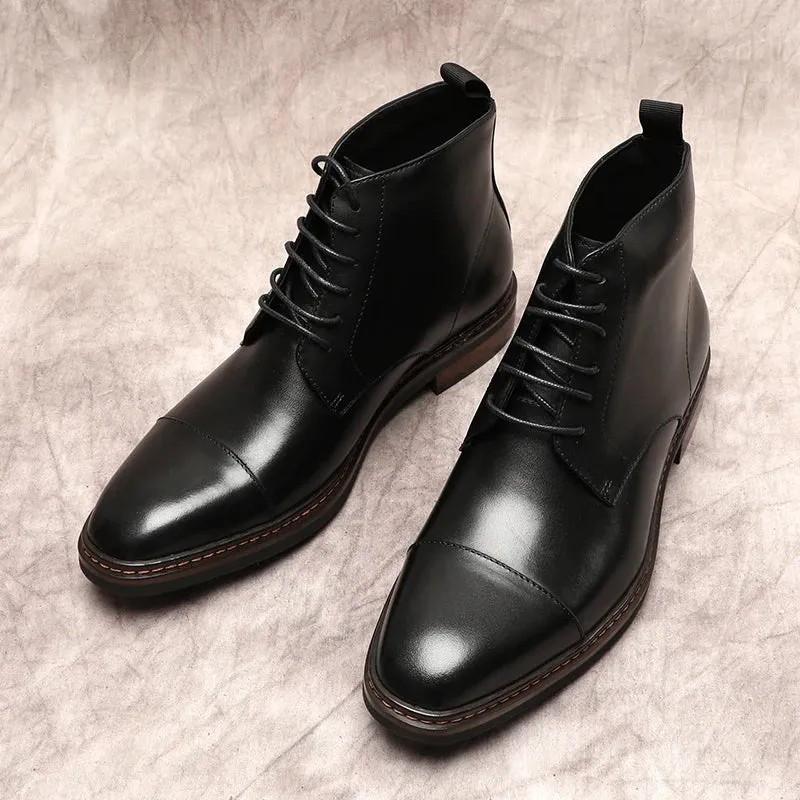 Funki Buys | Boots | Men's Oxford Genuine Leather Dress Boots