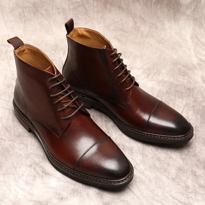 Funki Buys | Boots | Men's Oxford Genuine Leather Dress Boots