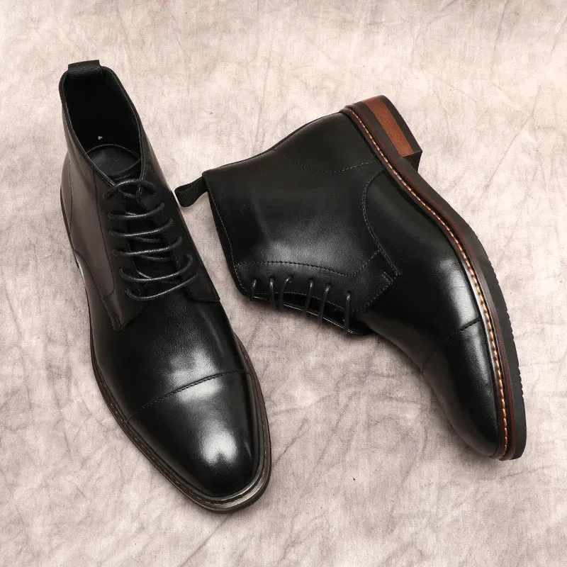 Funki Buys | Boots | Men's Oxford Genuine Leather Dress Boots