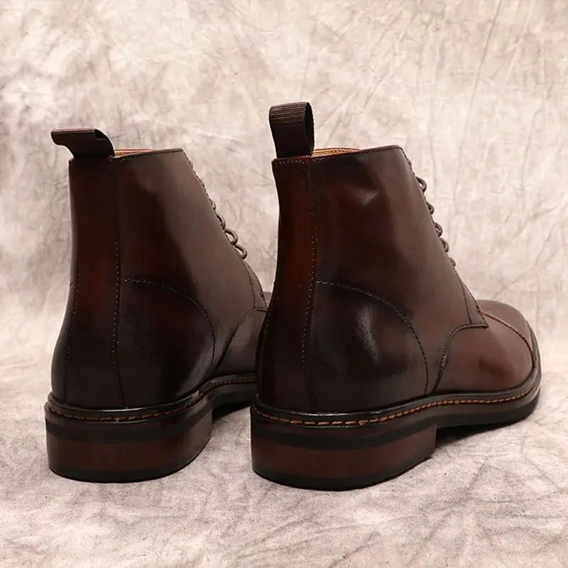 Funki Buys | Boots | Men's Oxford Genuine Leather Dress Boots