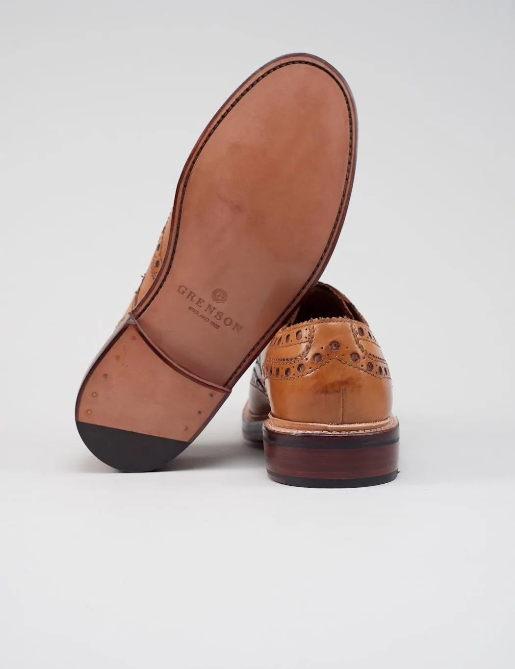 Grenson Archie Brogue Shoes 5067-02 (Leather) - Tan