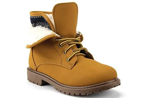 Kids BWY-03 Fleece Lined Fold Down Collar Desert Chukka Boots