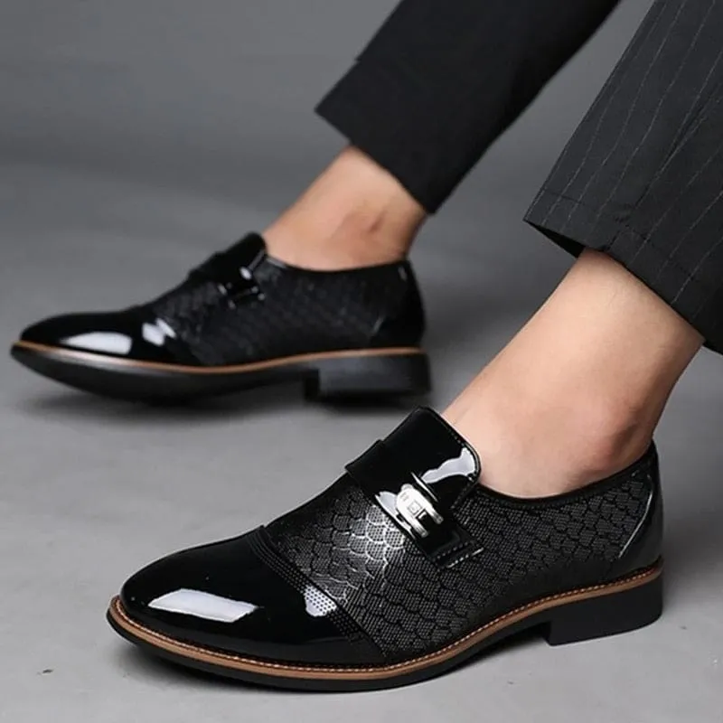 Leather Embossing Luxury Fashion Wear-Resistant Non Slip Men Shoes