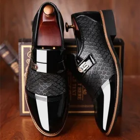 Leather Embossing Luxury Fashion Wear-Resistant Non Slip Men Shoes