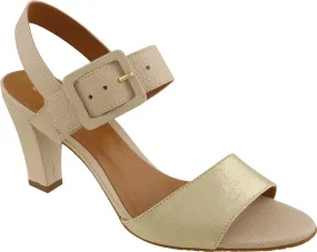 Leather Sandal Mid Heel - Luz da Lua