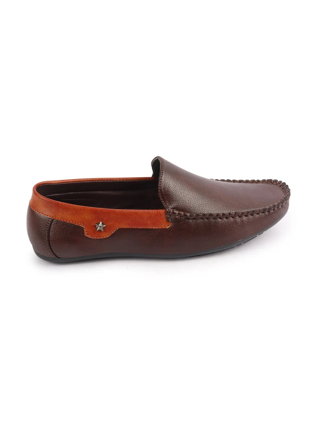 Men Tan Casual Slip-On Loafers