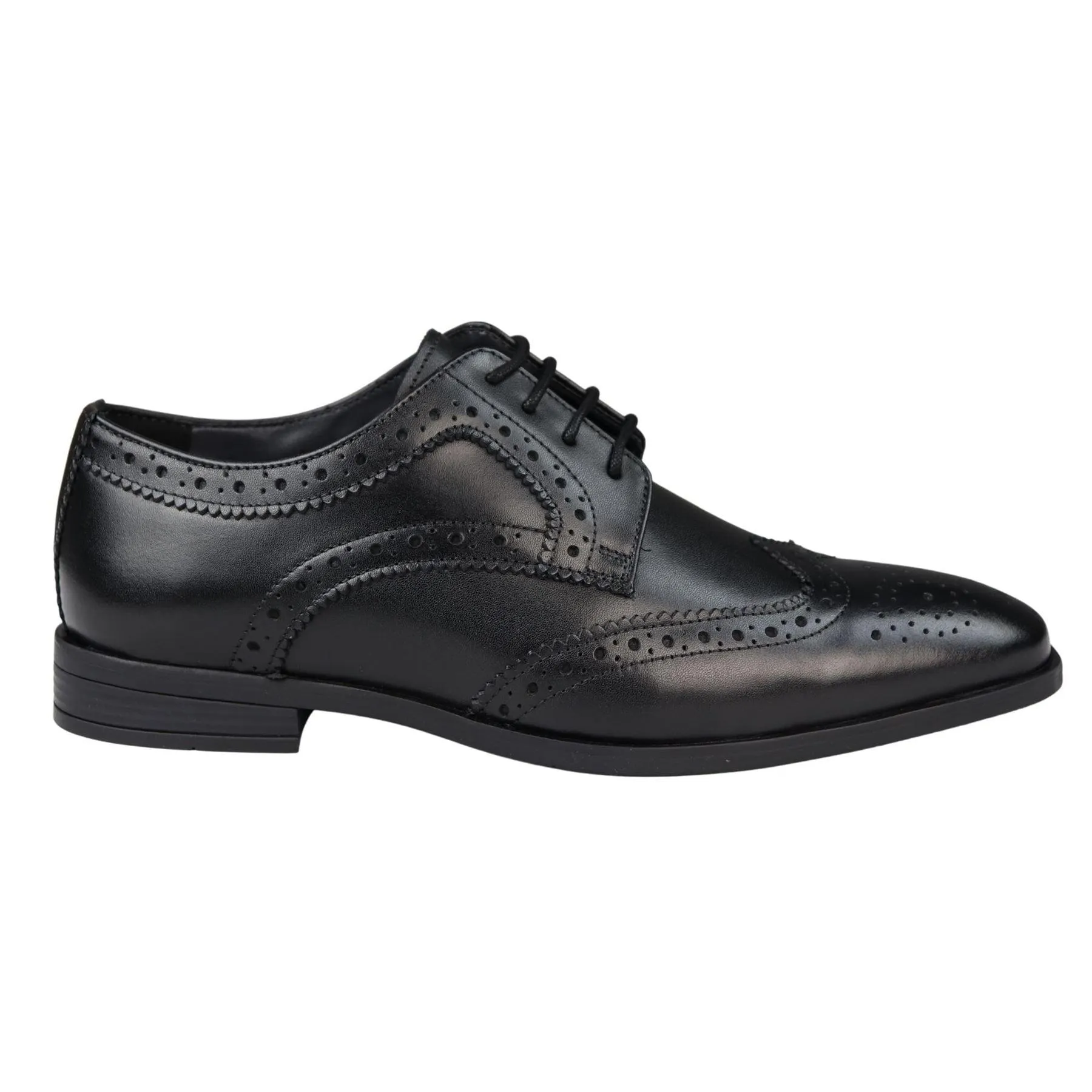 Mens Real Leather Smart Shoes Laced Brogue Shoes Black Brown Classic Gatsby Dress