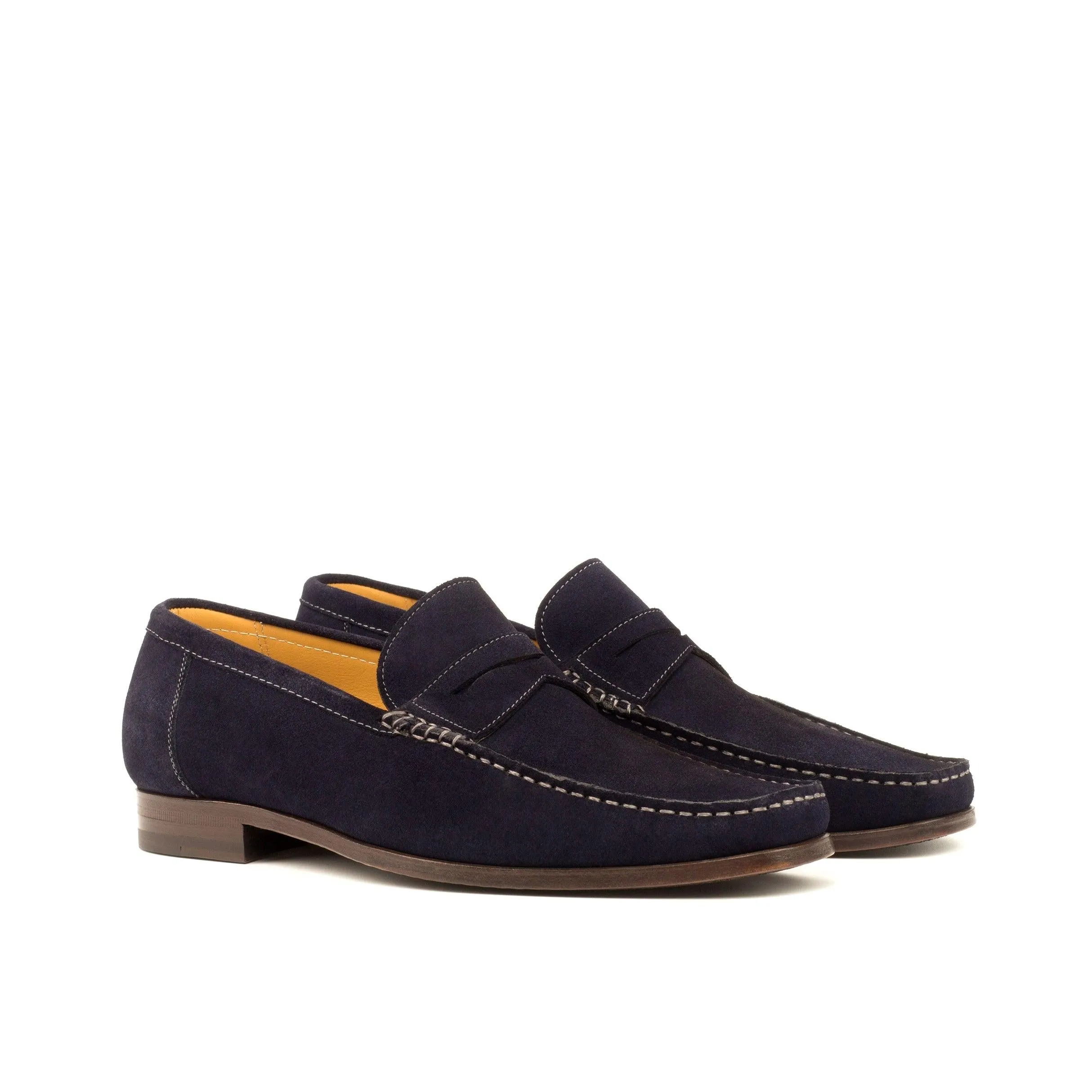 Navy Suede Penny Moccasin Loafer