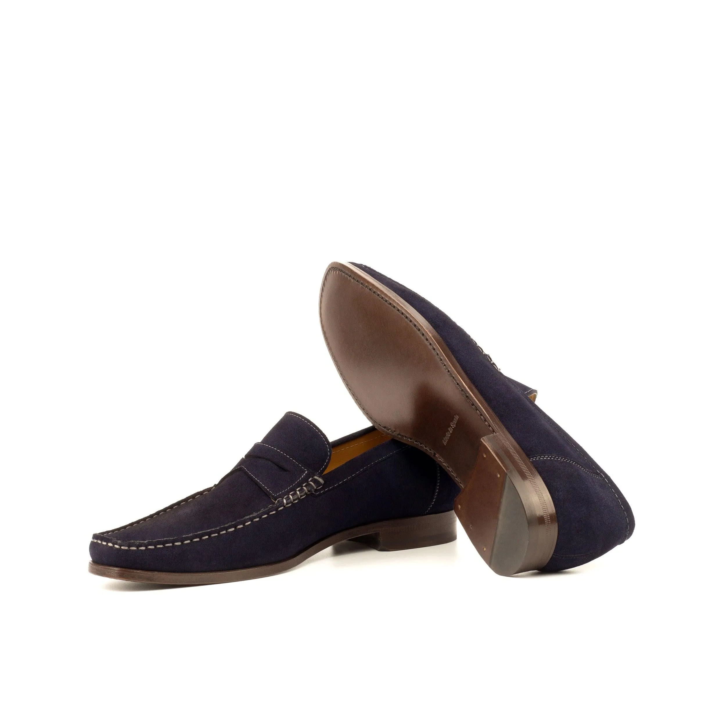 Navy Suede Penny Moccasin Loafer