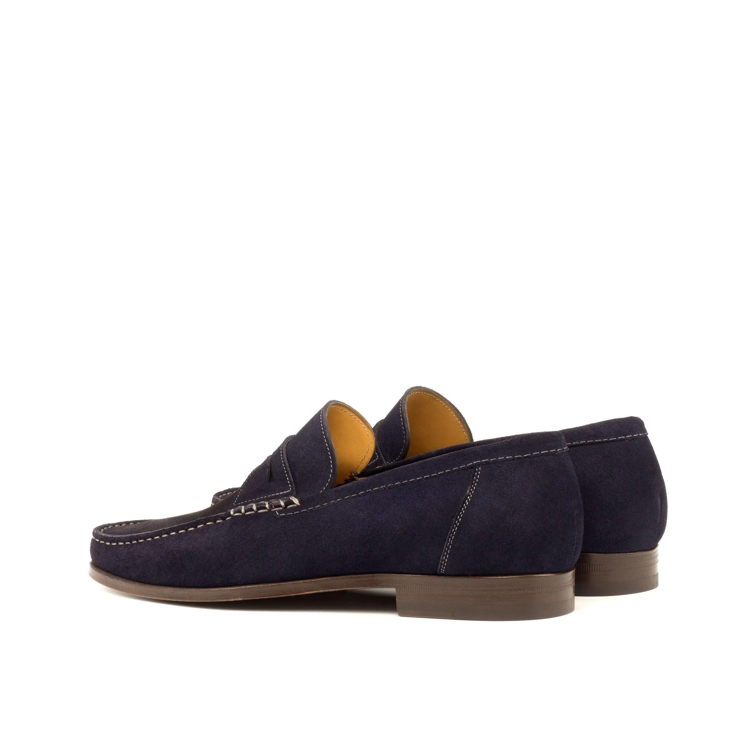 Navy Suede Penny Moccasin Loafer