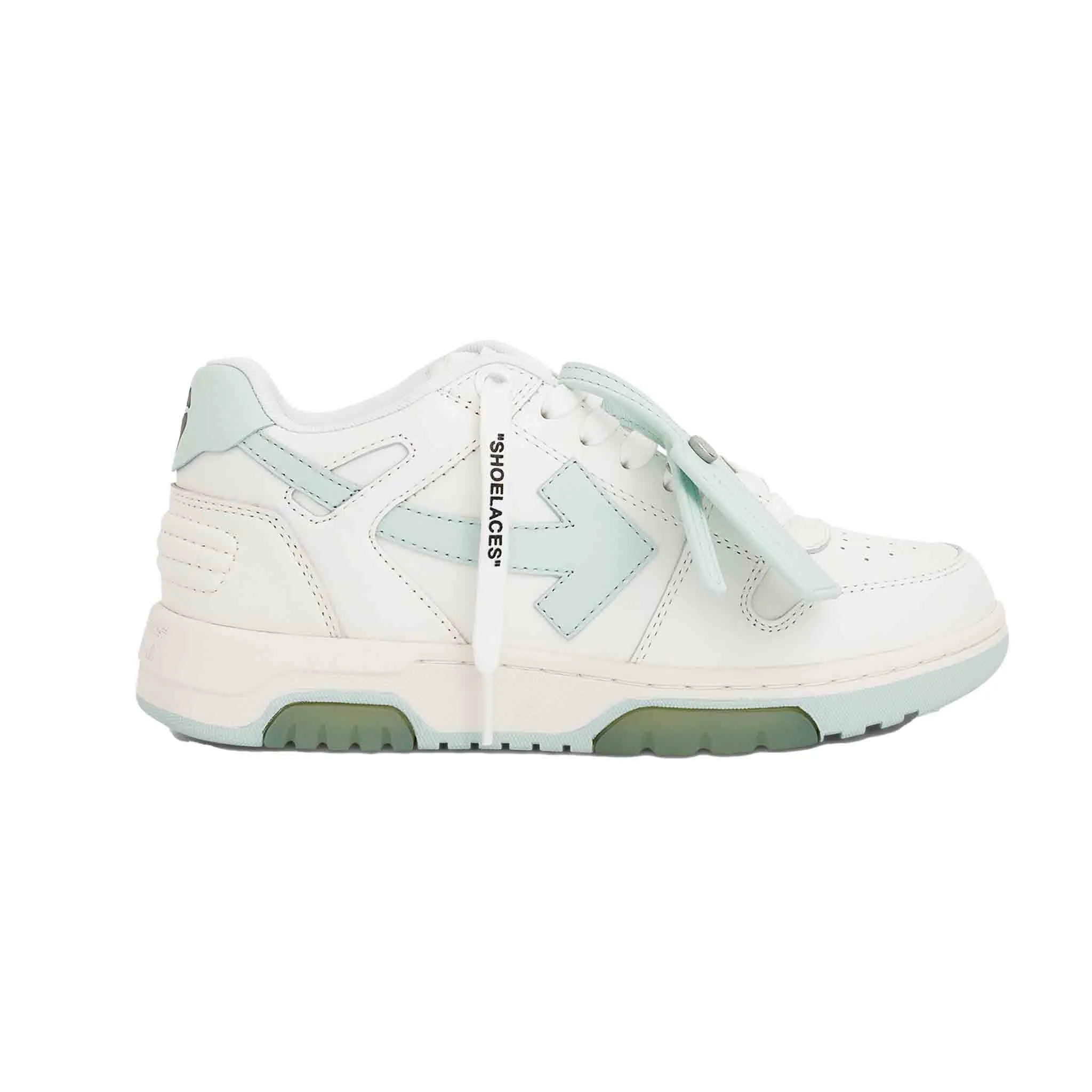 OFF-WHITE Out Of Office Calf Leather in White/ Mint