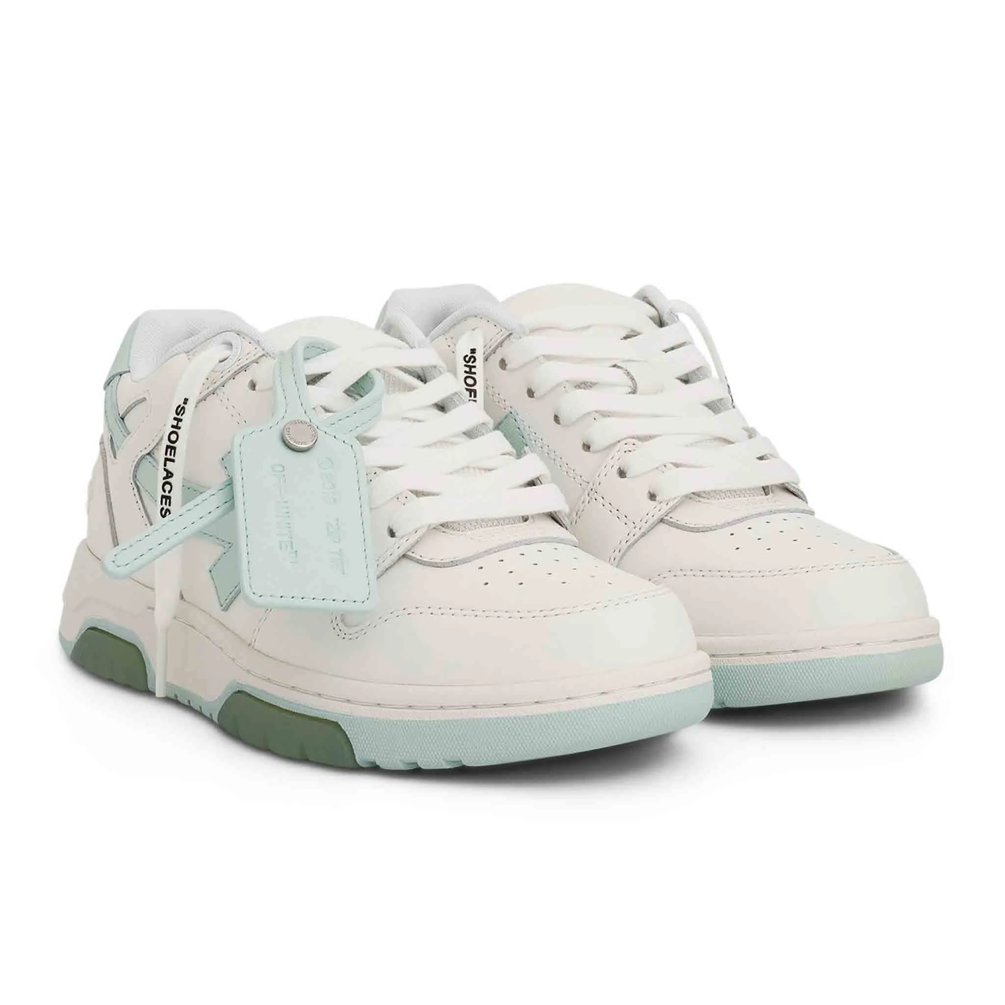 OFF-WHITE Out Of Office Calf Leather in White/ Mint