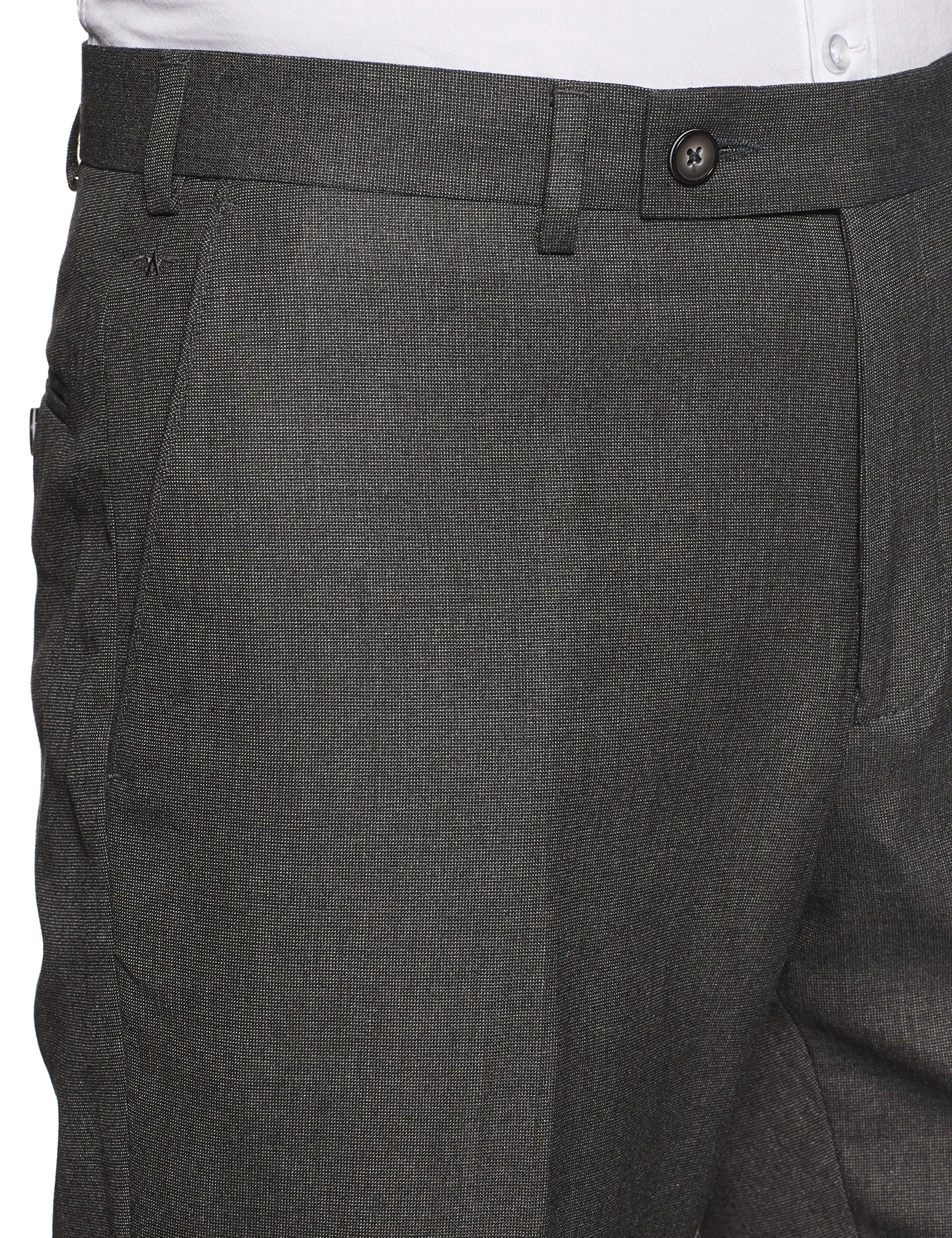 Park Avenue Men's Relaxed Fit Formal Trousers (PMTX05291-G6_Dark Grey_76)