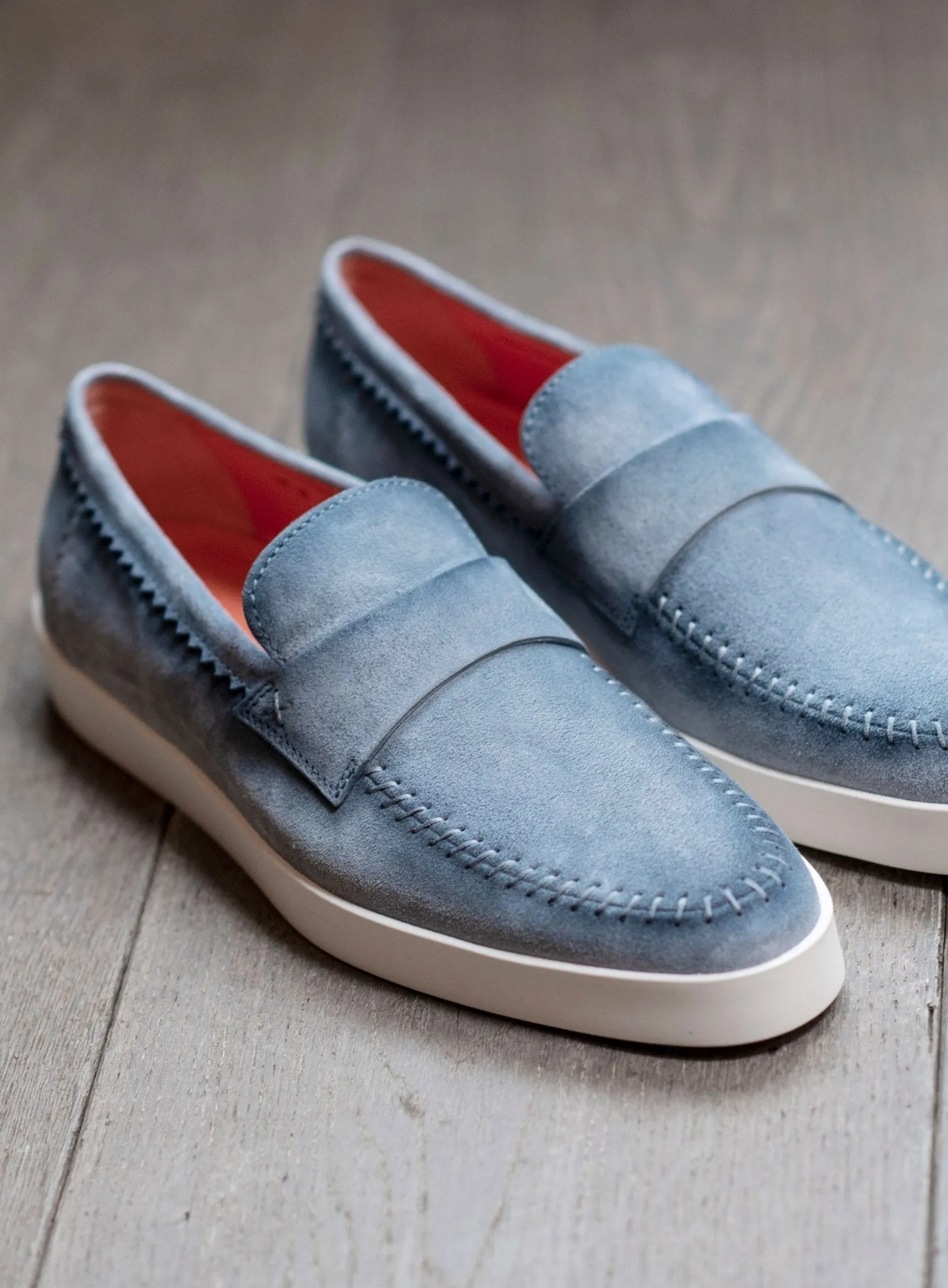 Penny loafers van suède