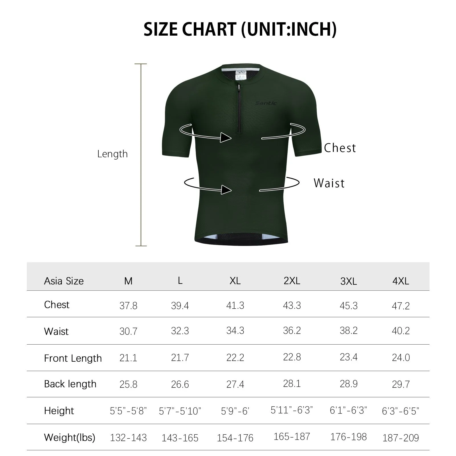 Santic Carden Men's Cycling Jersey Short Sleeves Breathable Green