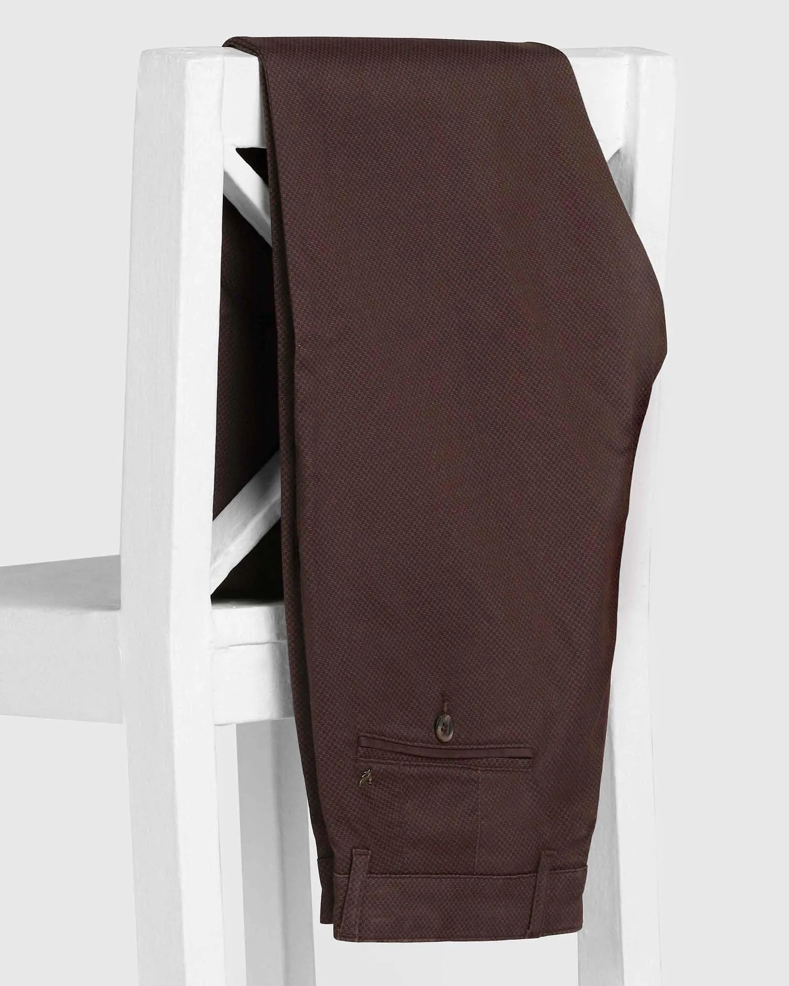 Slim Fit B-91 Casual Brown Textured Khakis - Torop