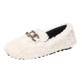 Slip-On Fluffy Comfortable Wholesale Women Flats Loafers