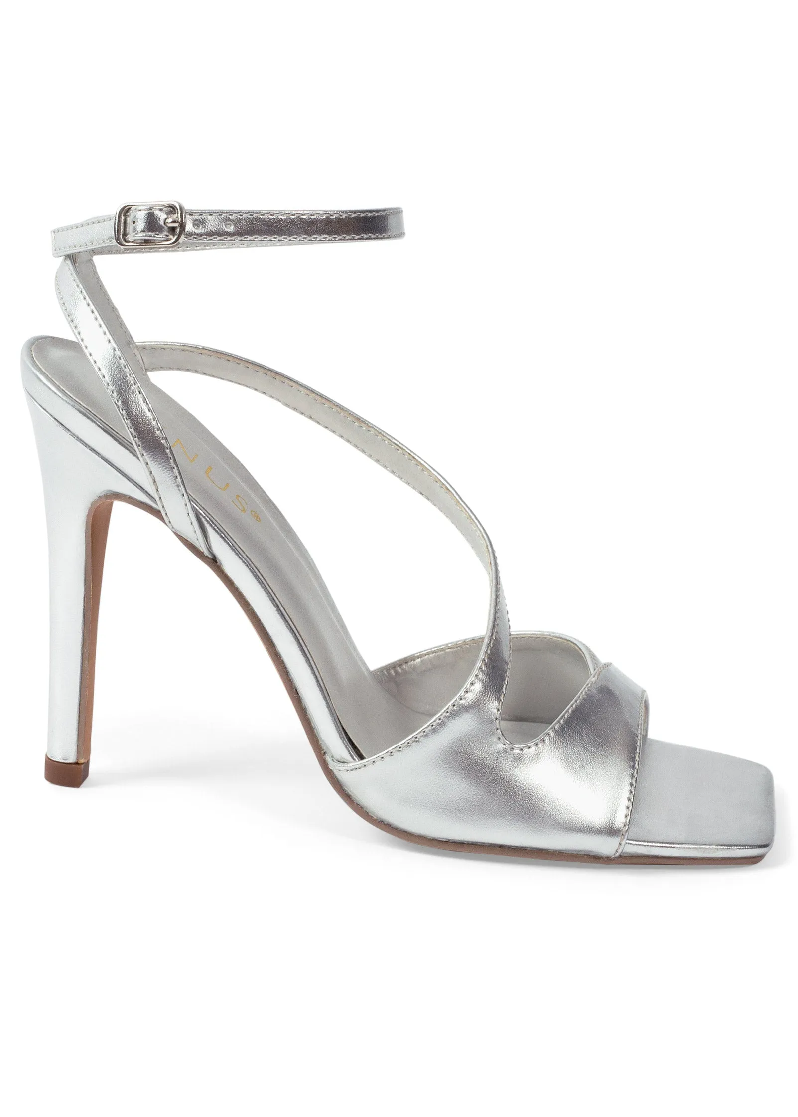 Strappy Wrap Heels - Silver