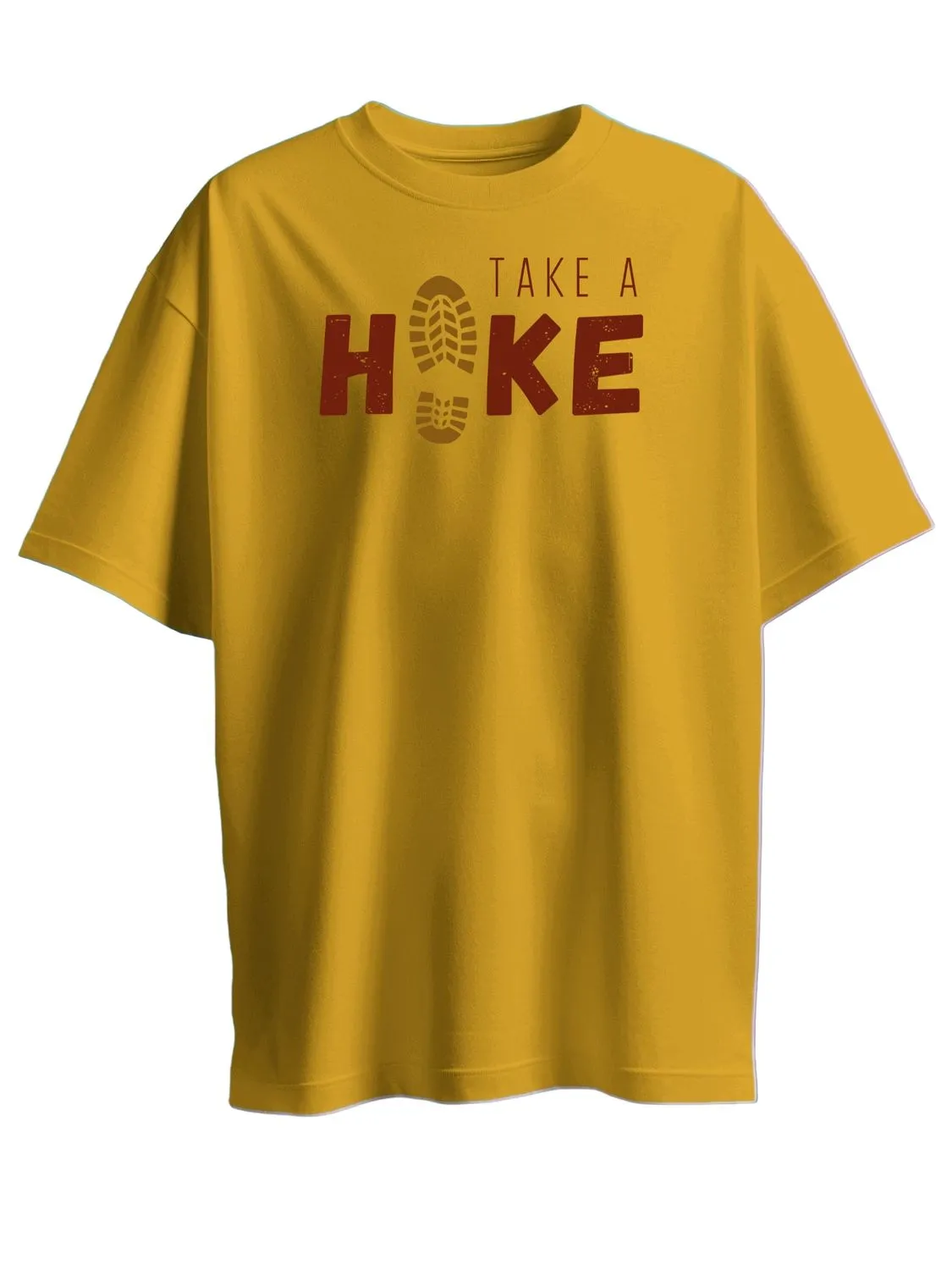 TAKE A HIKE - UNISEX T SHIRT - I'd rather be Hiking ( White, Yellow )