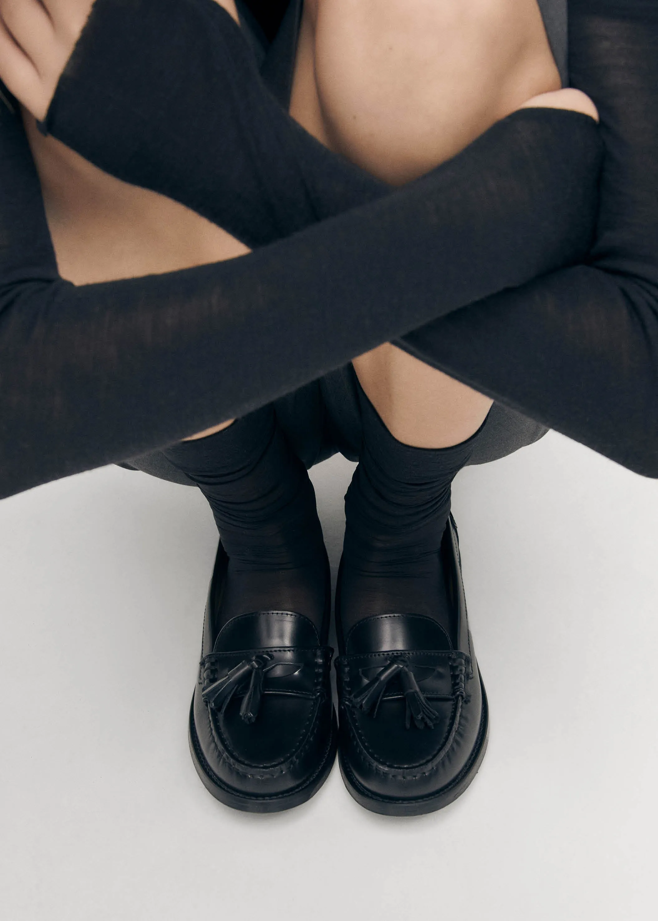 Terrane Black Leather Loafers