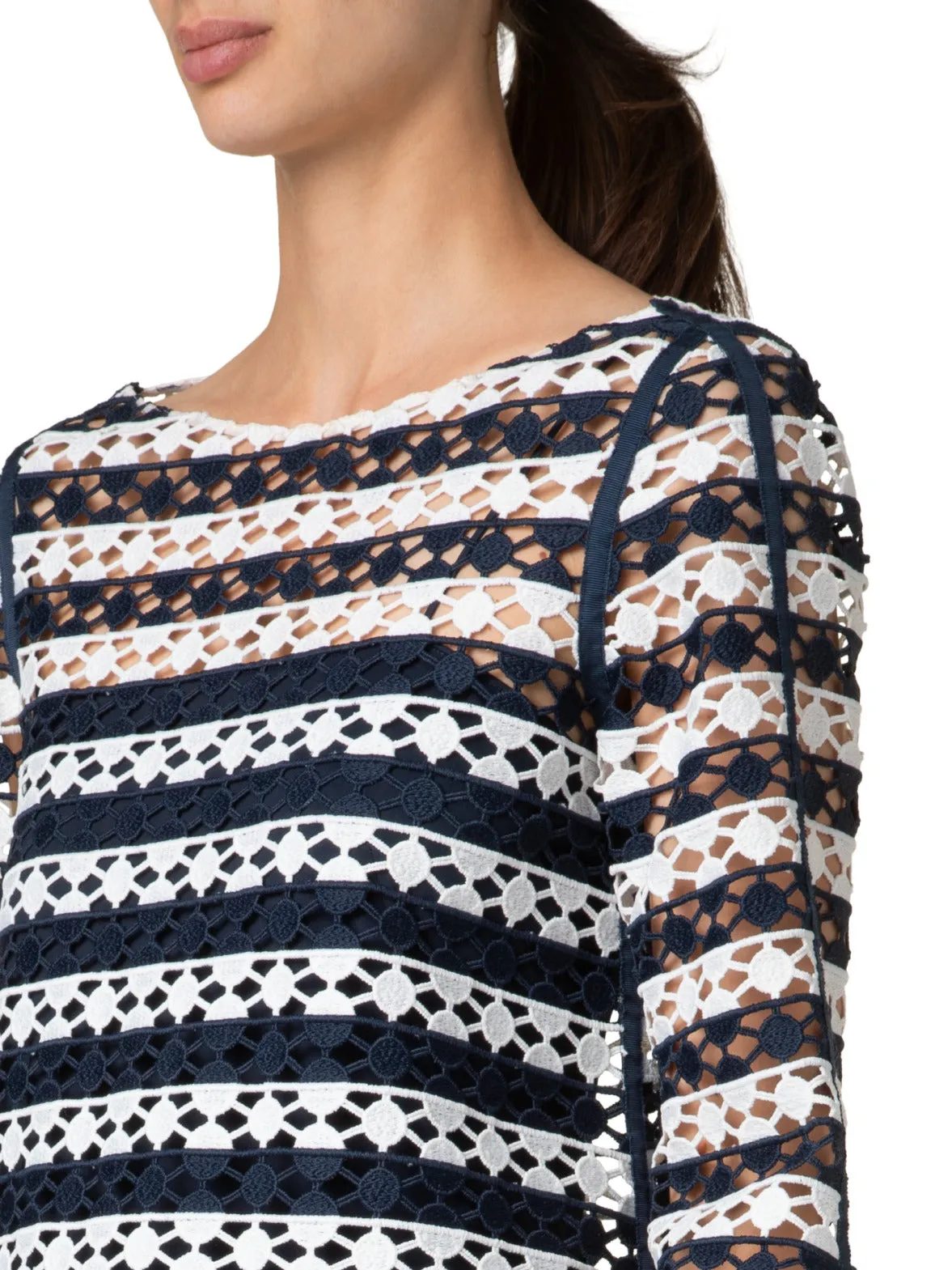 Top in Stripe Embroidery