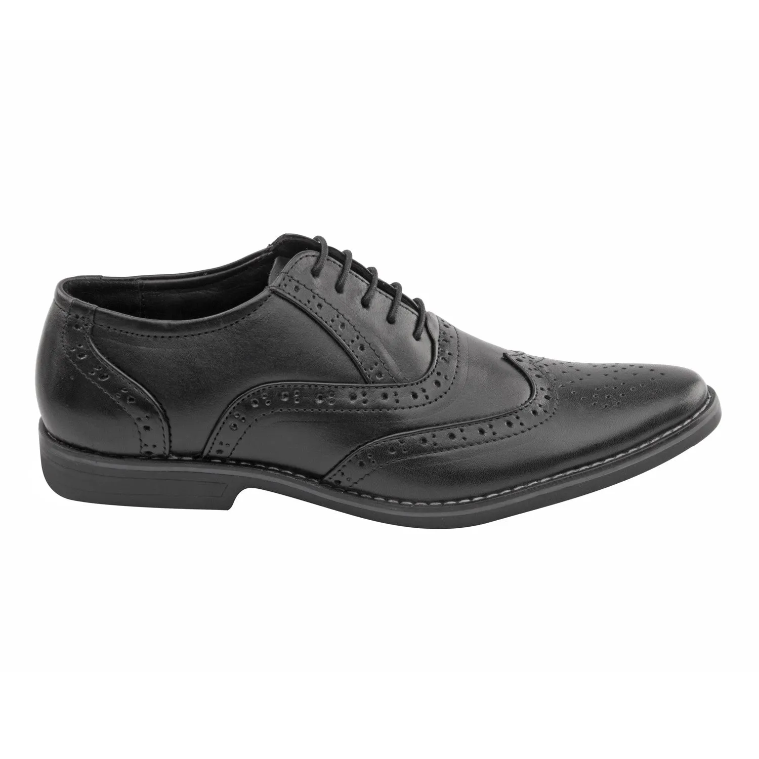 Vardhra Men 100% Genuine Leather - Brogue Shoes - Black