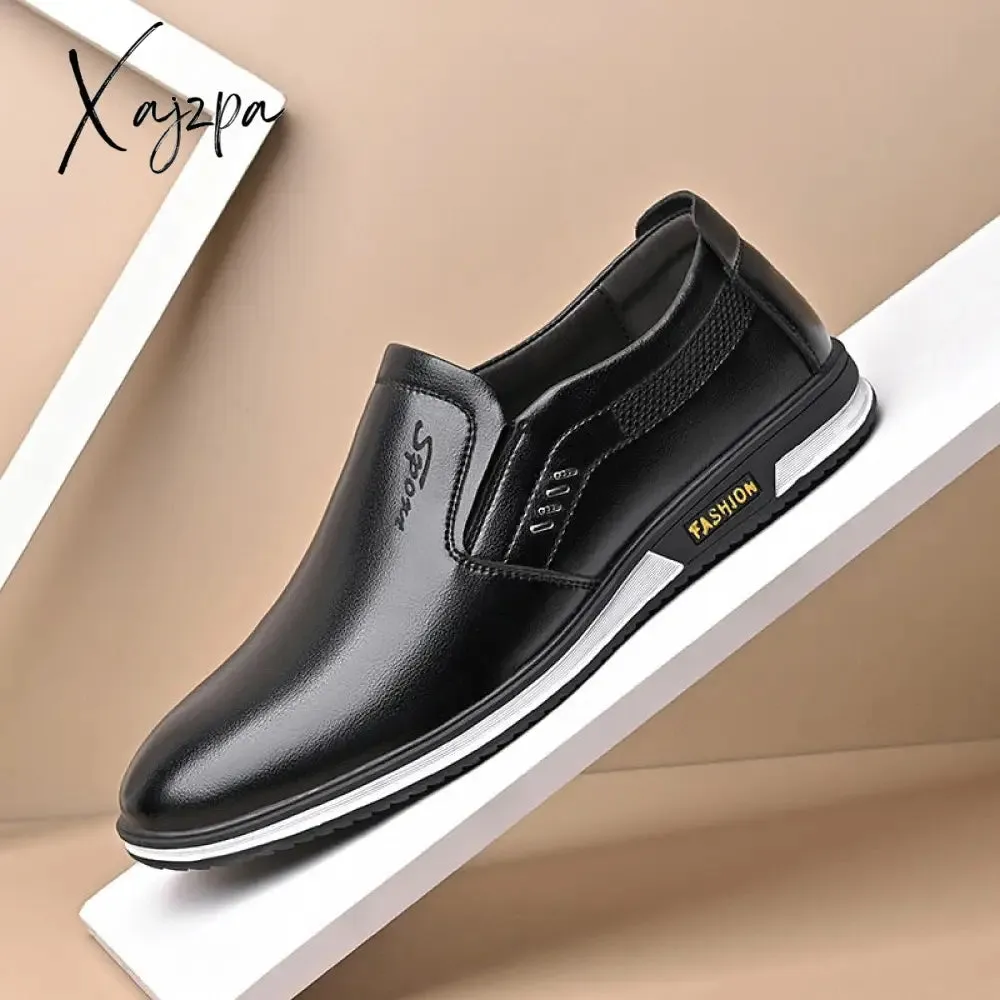 Xajzpa - Men Shoes Winter Genuine Leather Loafers Breathable Autumn Comfortable Casual Shoes Outdoor Men Sneakers Shoes Tenis Masculino