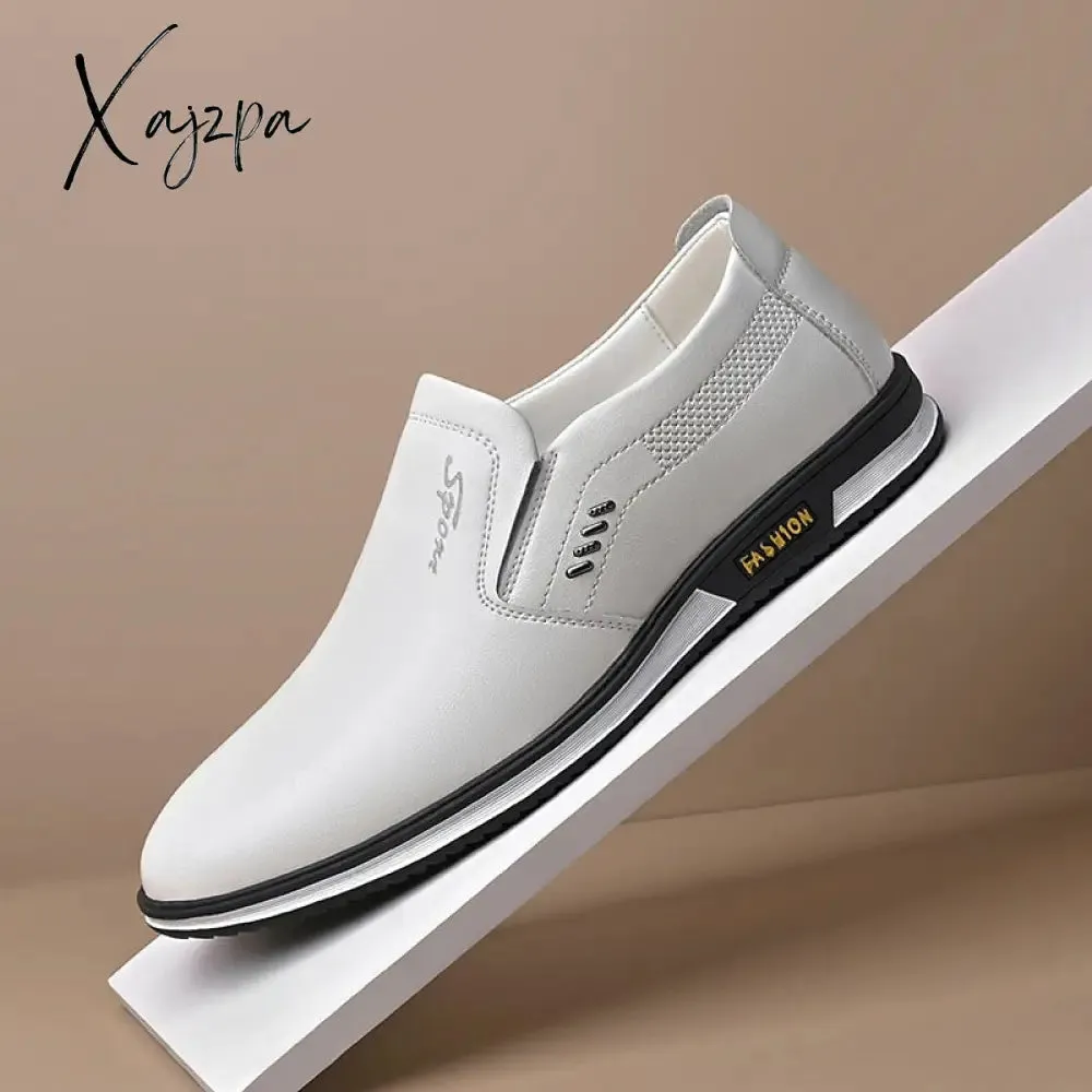 Xajzpa - Men Shoes Winter Genuine Leather Loafers Breathable Autumn Comfortable Casual Shoes Outdoor Men Sneakers Shoes Tenis Masculino