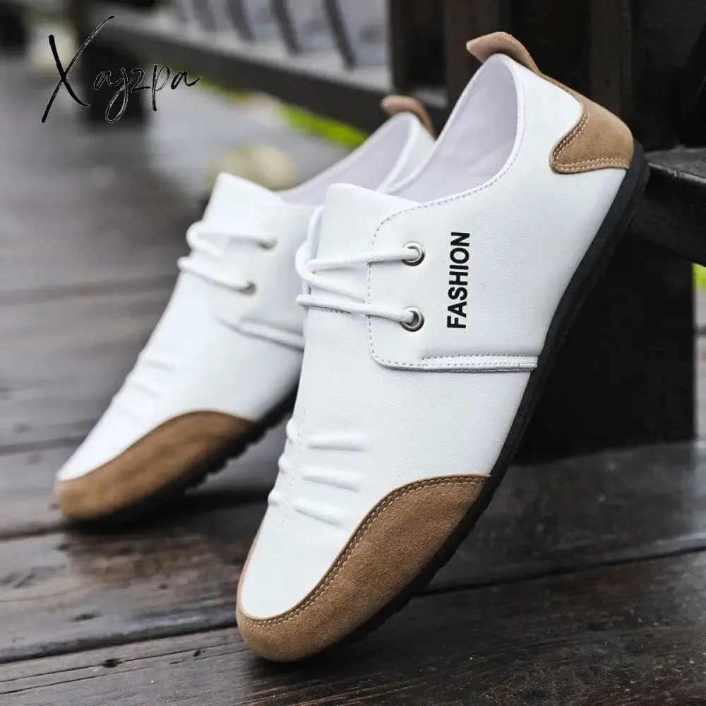 Xajzpa - Men Shoes Winter Genuine Leather Loafers Breathable Autumn Comfortable Casual Shoes Outdoor Men Sneakers Shoes Tenis Masculino