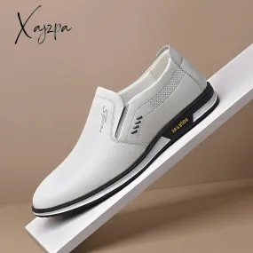 Xajzpa - Men Shoes Winter Genuine Leather Loafers Breathable Autumn Comfortable Casual Shoes Outdoor Men Sneakers Shoes Tenis Masculino